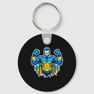 Ukrainian Nner Fan Ukraine Flag Strong Man Key Ring