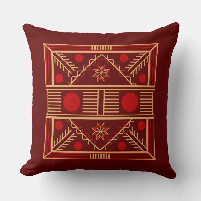 Ukrainian Pattern Throw Pillow (Front)