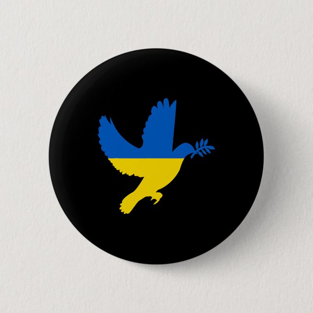Ukrainian Peace Dove  6 Cm Round Badge (Front)