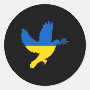 Ukrainian Peace Dove Classic Round Sticker