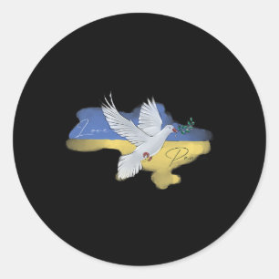 Ukrainian Peace Dove Flag Colors Blue Yellow Ukrai Classic Round Sticker
