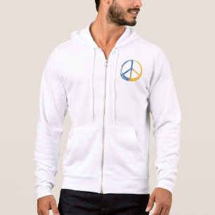 Ukrainian - PEACE Symbol Blue Yellow Ukraine War Hoodie