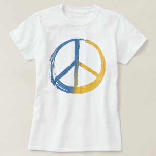 Ukrainian - PEACE Symbol Blue Yellow Ukraine War T-Shirt