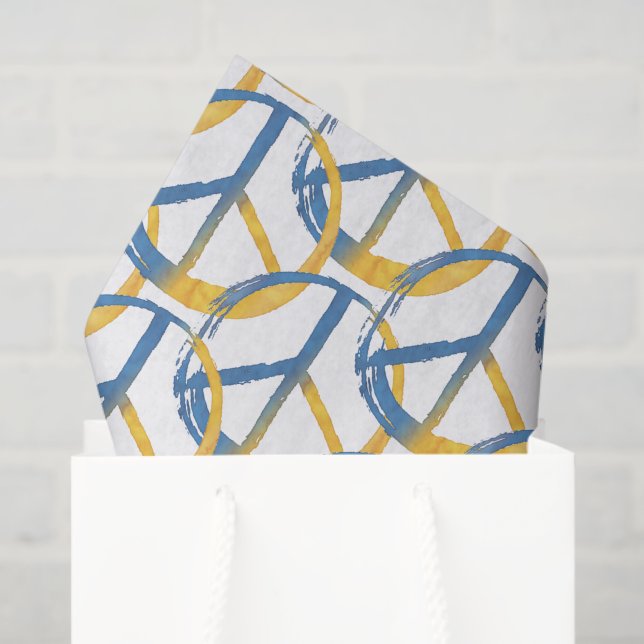 Ukrainian - PEACE Symbol Blue Yellow Ukraine War Tissue Paper (Gift Bag)