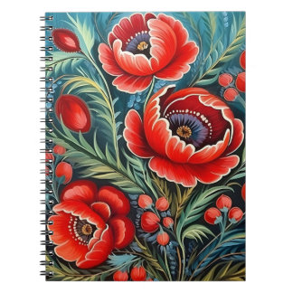 Ukrainian Petrikivka traditional folk art Notebook
