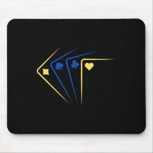 Ukrainian Playing Cards Ace Flag Solidarity  Mouse Pad