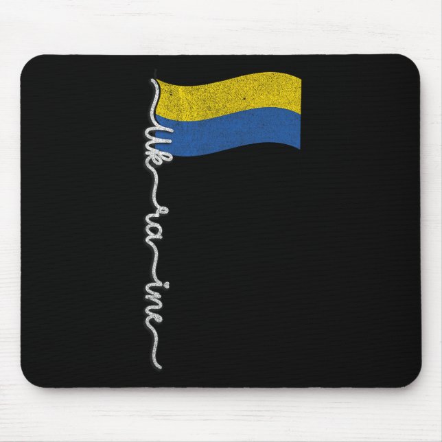 Ukrainian Pride Flagpole--elegant Signature Flag D Mouse Pad (Front)