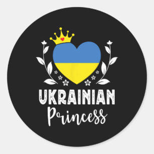 Ukrainian Princess Ukraine Flag Proud Ukrainian Gi Classic Round Sticker