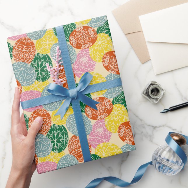 Ukrainian Pysanky Decorated Easter Eggs Patterned Wrapping Paper (Gifting)
