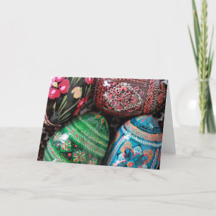 Ukrainian pysanky - easter eggs holiday card