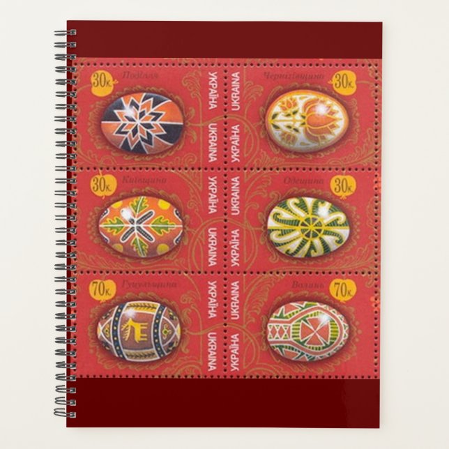 Ukrainian Red Pysanky Easter Eggs  Planner (Front)