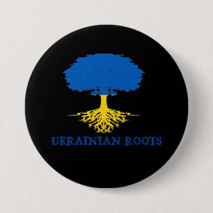 Ukrainian Roots Tree Silhouette 7.5 Cm Round Badge