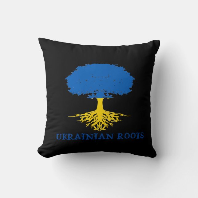 Ukrainian Roots Tree Silhouette  Cushion (Front)