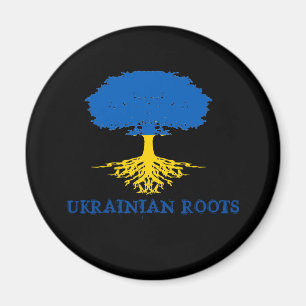 Ukrainian Roots Tree Silhouette Magnet