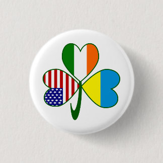 Ukrainian Shamrock Flag 3 Cm Round Badge