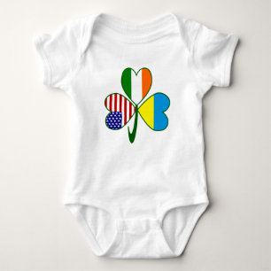 Ukrainian Shamrock Flag Baby Bodysuit