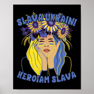 Ukrainian Slava Ukraini Shirt Ukraine Sunflower Gi Poster