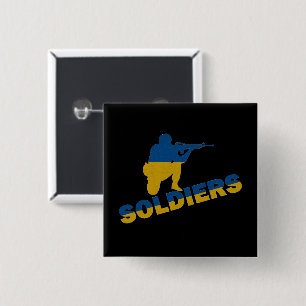 Ukrainian Soldiers, Ukraine Flag 15 Cm Square Badge