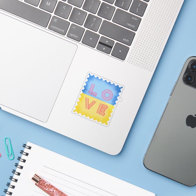 Ukrainian Stamp With Love Letter (Laptop w/ iPhone)