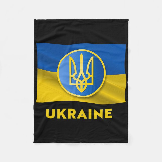 Ukrainian State Symbol - Ukraine Flag  Fleece Blanket (Front)