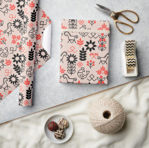 Ukrainian style national pattern wrapping paper