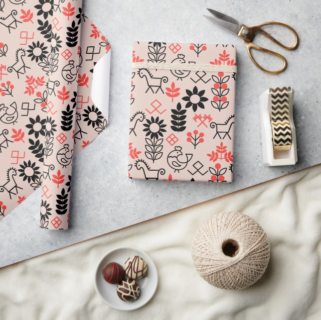 Ukrainian style national pattern wrapping paper (Crafts)