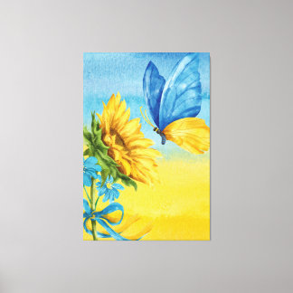ukrainian sunflower art canvas print
