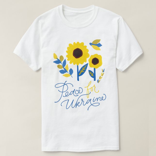 Ukrainian sunflower art  Peace for Ukraine    T-Shirt (Design Front)