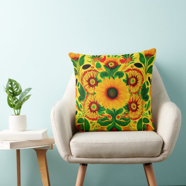 Ukrainian Sunflowers Cushion (Chair)
