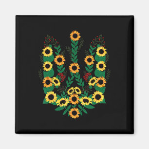 Ukrainian Sunflowers Forming The Coat Of Arms Of U Magnet