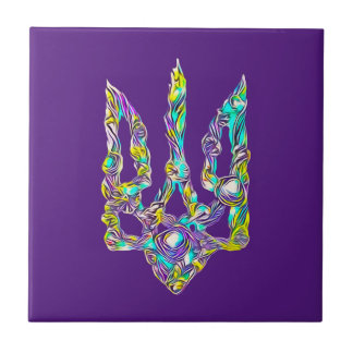 Ukrainian symbol trident tile