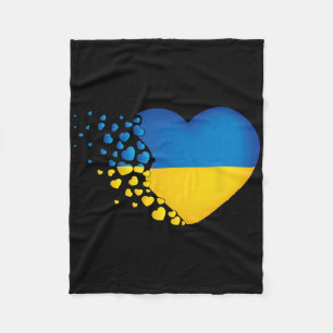 Ukrainian Symbols Ukrainian Flag Heart Love Fleece Blanket