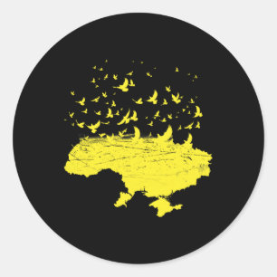 Ukrainian Symbols Ukrainian Ukraine Map Free Bird Classic Round Sticker