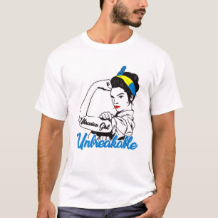 Ukrainian T Women Girl Unbreakable Ukraine Flag T-Shirt