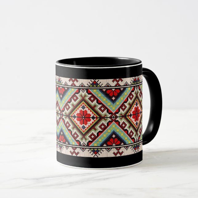 Ukrainian traditional vushuvanka folk art pattern. mug (Creator Uploaded)