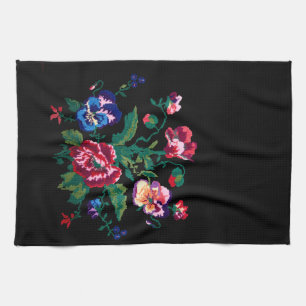 Ukrainian traditional vushuvanka folk art pattern tea towel