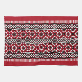 Ukrainian traditional vushuvanka folk art. Red. Tea Towel