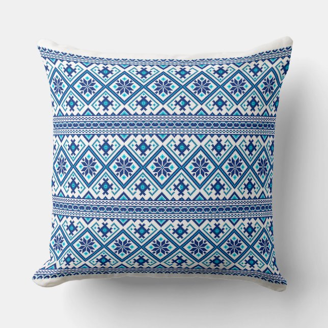 Ukrainian traditional vushuvanka folk pattern  cushion (Front)
