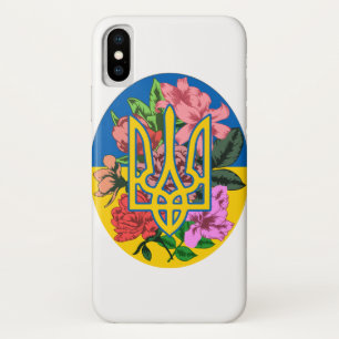 Ukrainian trident and flag of Ukraine with flowers Case-Mate iPhone Case