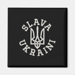 Ukrainian Trident Emblem Save Ukraine Resist Slava Magnet