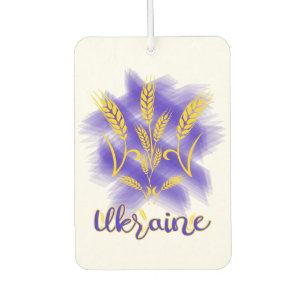 Ukrainian trident made of wheat ear car air freshener
