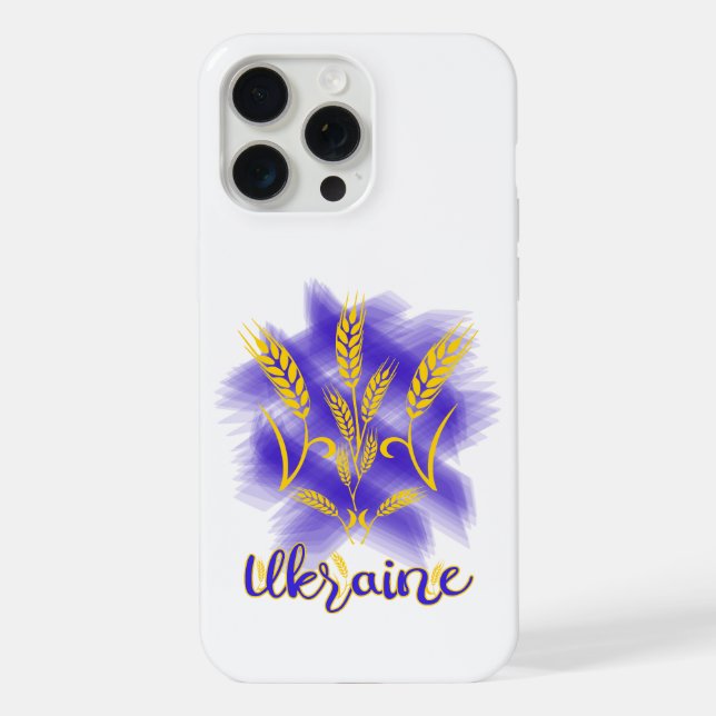 Ukrainian trident made of wheat ear iPhone case (Back)