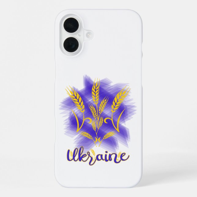 Ukrainian trident made of wheat ear iPhone case (Back)