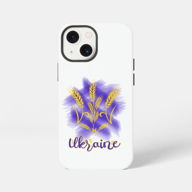 Ukrainian trident made of wheat ear iPhone case (Back)