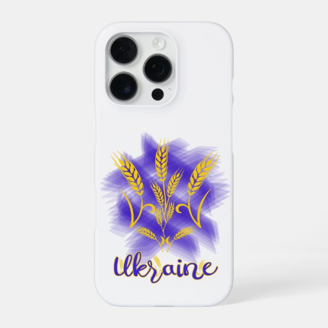 Ukrainian trident made of wheat ear iPhone case (Back)