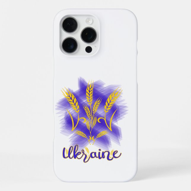 Ukrainian trident made of wheat ear iPhone case (Back)
