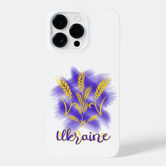 Ukrainian trident made of wheat ear iPhone case (Back)
