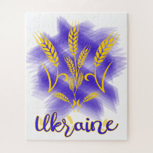 Ukrainian trident made of wheat ear jigsaw puzzle