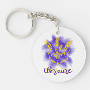 Ukrainian trident made of wheat ear key ring