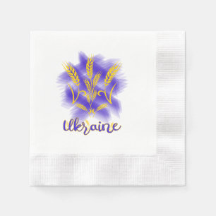 Ukrainian trident made of wheat ear napkin